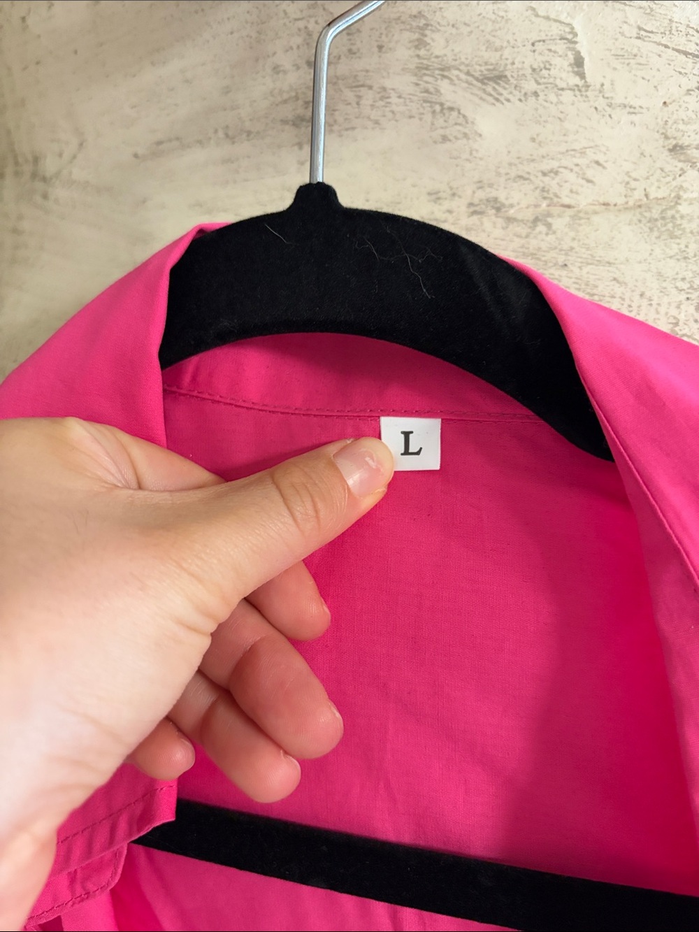 Women's Bright Pink Button-Down Shirt - Classic Collared Top - Picture 2 of 3
